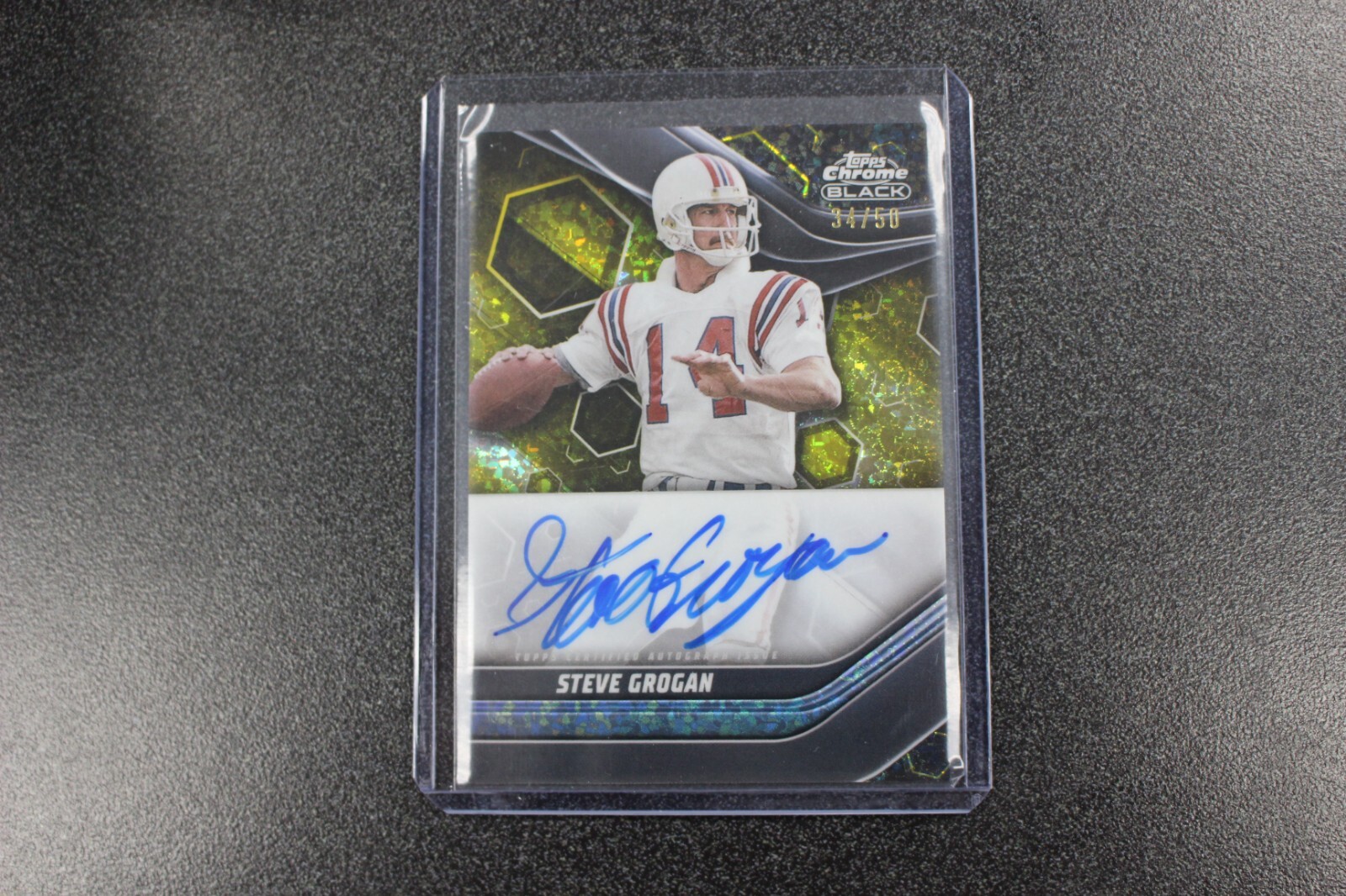 2023 Topps Composite Steve Grogan Chrome Black Auto Gold Refractor /50 Patriots