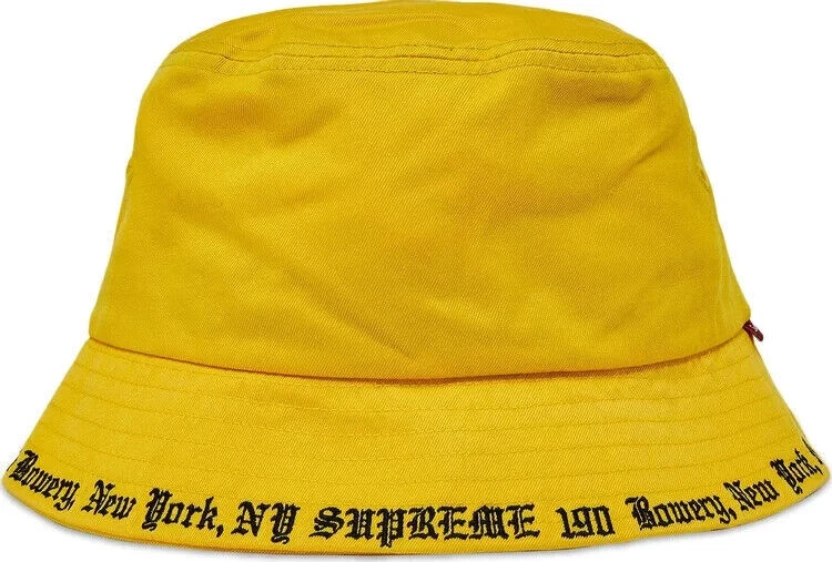 Chapeau seau suprême bord texte concasseur SS23 JAUNE/NOIR taille S/M