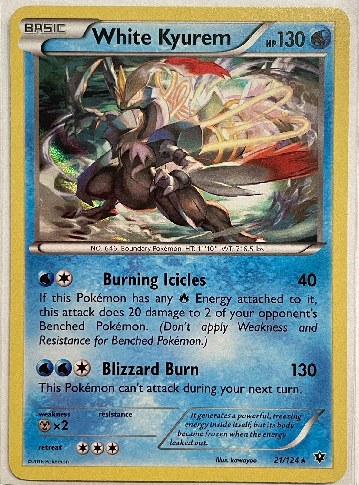 White Kyurem 21/124 - XY Fates Collide (Holo Rare) NM [Pack Fresh]
