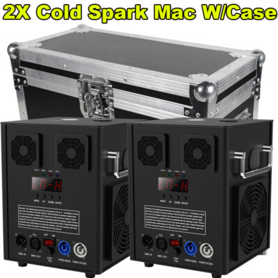 2X 700W Cold Spark Firework Machine Stage Effect Wedding Party DMX w/Flight Case