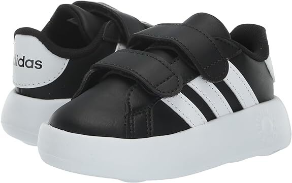 Unisex Toddler Adidas Grand Court Tennis Shoe ID5272 Black/White Brand New