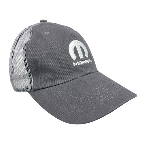 Mopar | NWT | Gray Mesh Back Hat Adjustable Strapback Cap 100% Cotton - Picture 2 of 8