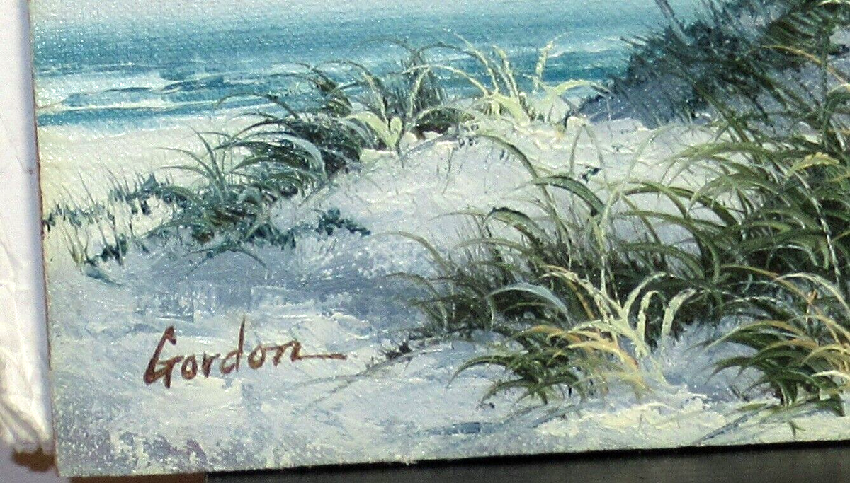 GORDON OIL ON BOARD SEASCAPE LIGTHOUSE BIRDS PAINTING UNFRAMED | eBay
