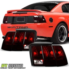 1999-2004 Ford Mustang Red Smoked Tail Lights Rear Brake Lamps Pair Left+Right