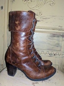 born leather lace up granny boots
