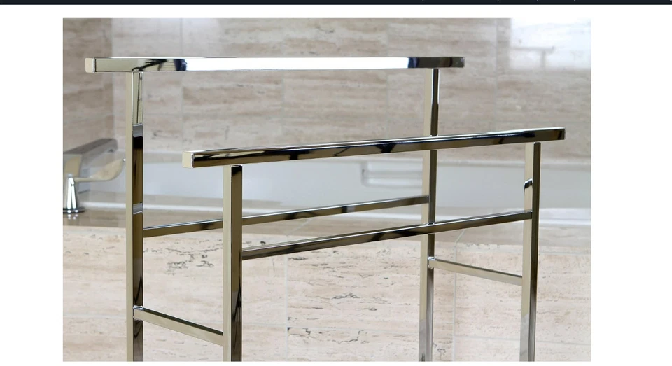 Toallero de construcción de acero pedestal de latón KINGSTON SCC8241, cromo pulido Foto 2 de 3