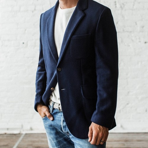 Taylor Stitch Telegraph Jacket in Navy Boiled Wool - Size M 40 (Cardigan Blazer) - Picture 7 of 10