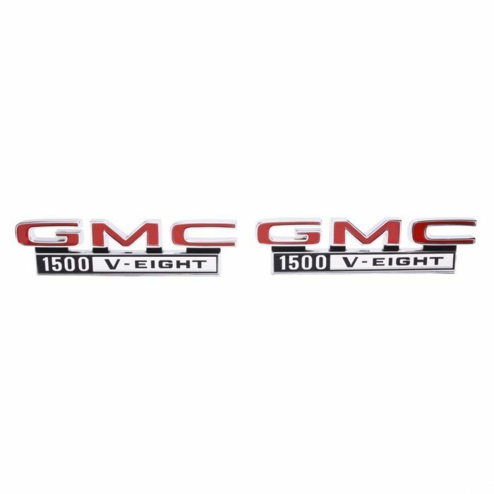 Pair Front Fender Emblem GMC 1500 V-Eight Trim Parts Fits C15/C1500 Pickup 9821