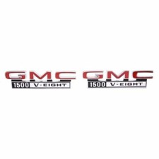 Pair Front Fender Emblem GMC 1500 V-Eight Trim Parts Fits C15/C1500 Pickup 9821