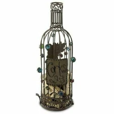 Epic Decorative Cork Holder Wine Bottle Metal, 14.25" Bronze Finish, Opens