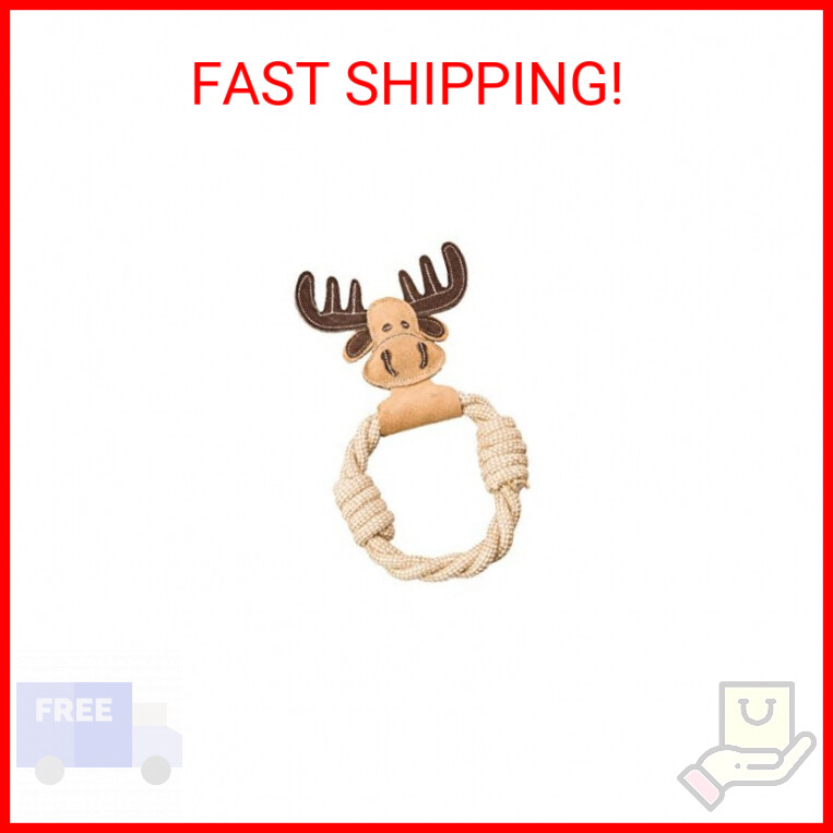 SPOT Dura-Fused Leather Animal Rings - Rope Dog Toy, Made with Real Leather and