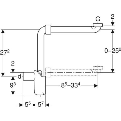 Geberit Waschbeckenablauf/ Raumsparsiphon mit Tauchrohr, 151.116.11.1 - Bild 3 von 3