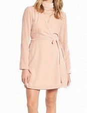 WAYF New Blush Pink Womens Size Medium M Velvet Choker Wrap Dress $69 6176