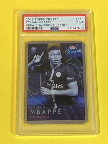 2018 Topps Crystal UEFA UCL Kylian Mbappe Rookie RC #116 PSA 9 PSG