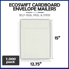 1000 - 12.75 x 15 "EcoSwift" Brand Self Seal Photo Cardboard Envelope Mailers