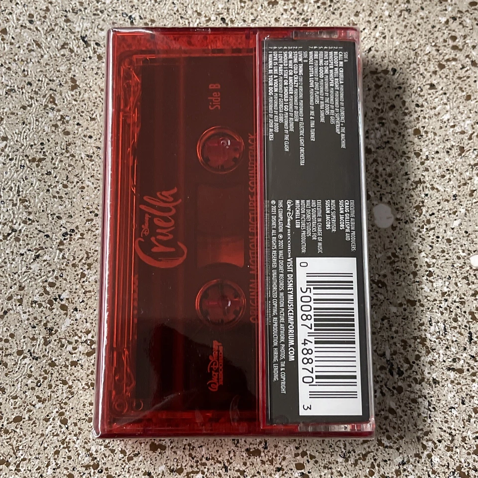 Cruella Motion Picture Soundtrack (Cassette Tape, 2021, Walt Disney Records) Red - Image 2 of 2