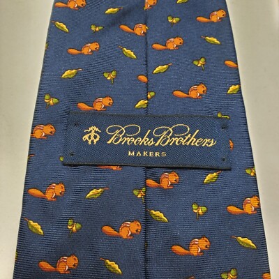 Brooks Brothers MAKERS USA製 TIE Brooks Brothers Makers Tie Mens 100% Silk Tie Blue Beaver