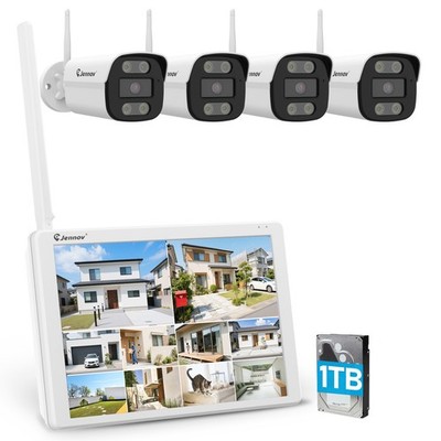 JENNOV 5MP IP Kameras Außen Überwachungskamera Set 10CH 2TB NVR Mit Audio