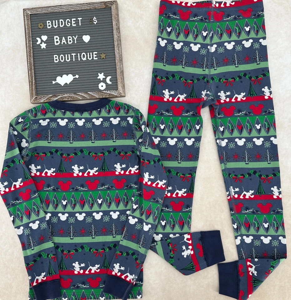 HANNA ANDERSSON Disney Mickey Mouse Holiday Long Johns Size 140 (US 10) - Image 2 of 3