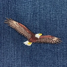Eagle Applique Patch - Embroidered Bird With Wings Spread Badge 4.5" (Iron On)
