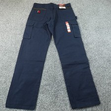 NEW Wrangler Pants Mens 36X34 Blue Ranger Riggs Workwear Relaxed Cargo Carpenter