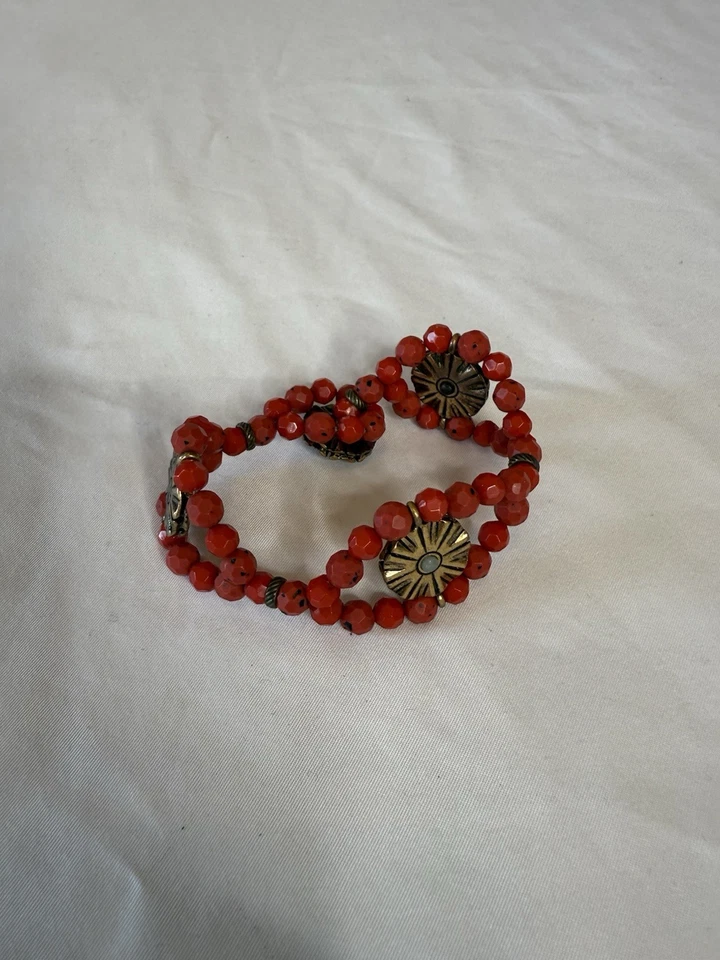 Женский браслет в стиле бохо с красным бисером Lucky Brand - Изображение 2 из 2