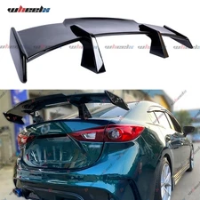 For Mazda 3 Axela Sedan 58" GT Racing Style Rear Trunk Spoiler Wing Gloss Black