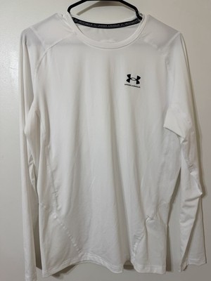 Under Armour HeatGear Men s Compression Long Sleeve Crew Neck Tee White XL