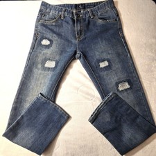 Lucky Brand Jeans Classic Billy Straight Distressed Blue Girls Youth Size 14
