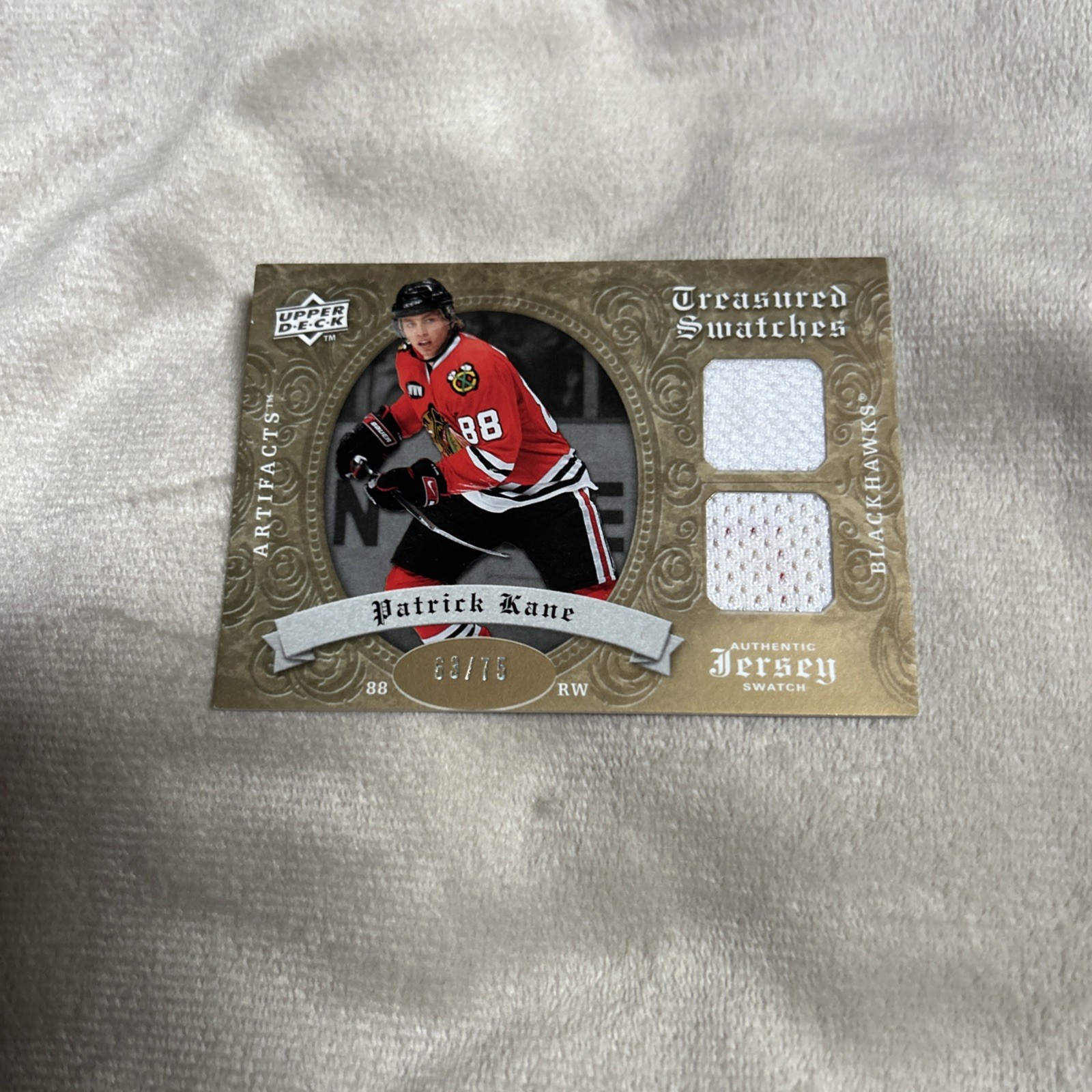 Patrick Kane NHL 63/75 Double Jersey Card 2008-2009