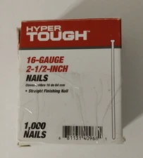 16 Gauge 2-1/2 Glue Collated Finish Nails 1000 Count Straight Open Box