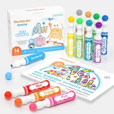Shuttle Art Dot Markers, 14 Colors Bingo Daubers with 20 Unique Patterns of Dot 