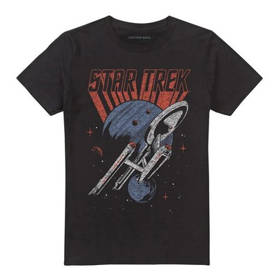 Star Trek T-Shirt Herren Space Travel schwarz Fan-Merch, Filme, TV-Serien