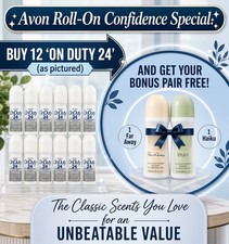 12+2 FREE Avon On Duty 24 Hour 2.6 oz Roll-On Deodorant Women Unscented