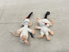 NWT Vintage Warner Bros. Pinky And The Brain Animaniacs Plush Key Rings w/ Tags