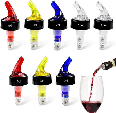 Flaschenausgießer Set 8 Stück für Spirituosen Wein Saft Öl   Dosierhilfe, Lecksi