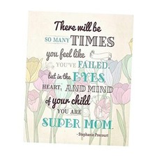 Super Mom - Flowers Family Wall Art, Pastel Modern Floral Wall Art