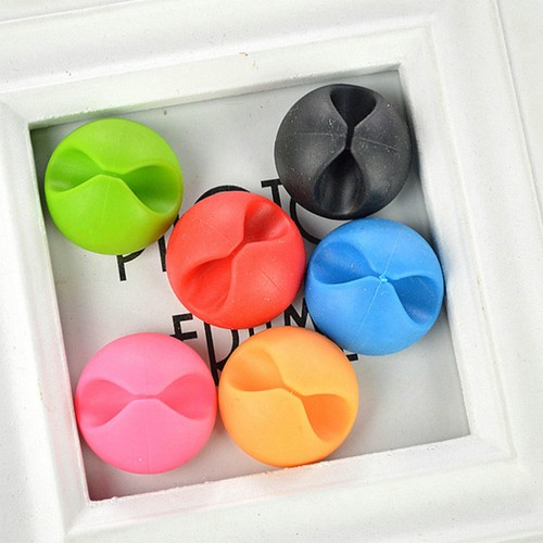 24pcs Colorful Desktop Cable Clip Organizer Single Slot Table Cord Management - 第 9/11 張圖片