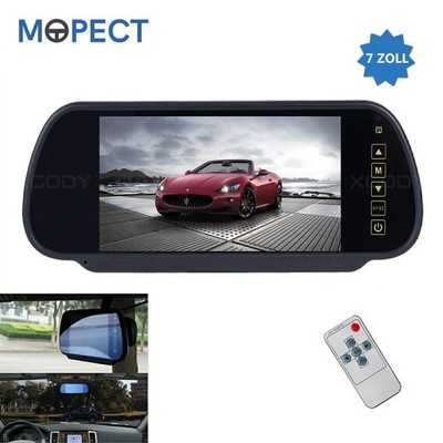 MOPECT 7 Zoll LCD TFT Rückspiegel Monitor Für Rückfahrkamera Einparkkameras Auto