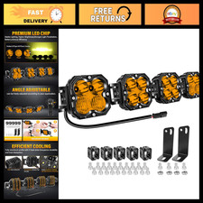 27 120w Adjustable Linkable Led Light Bar - Amber Spot Flood Beam For 4wd Utv