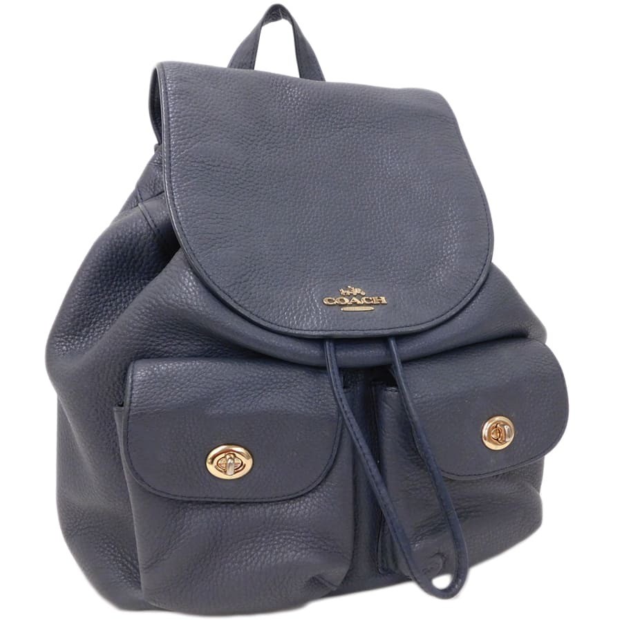Coach F37410 Gray Leather Backpack for Stylish Outings