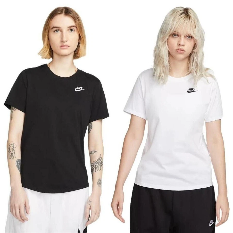 Camiseta deportiva para mujer Nike ropa deportiva Club Essentials calce estándar camisa atlética