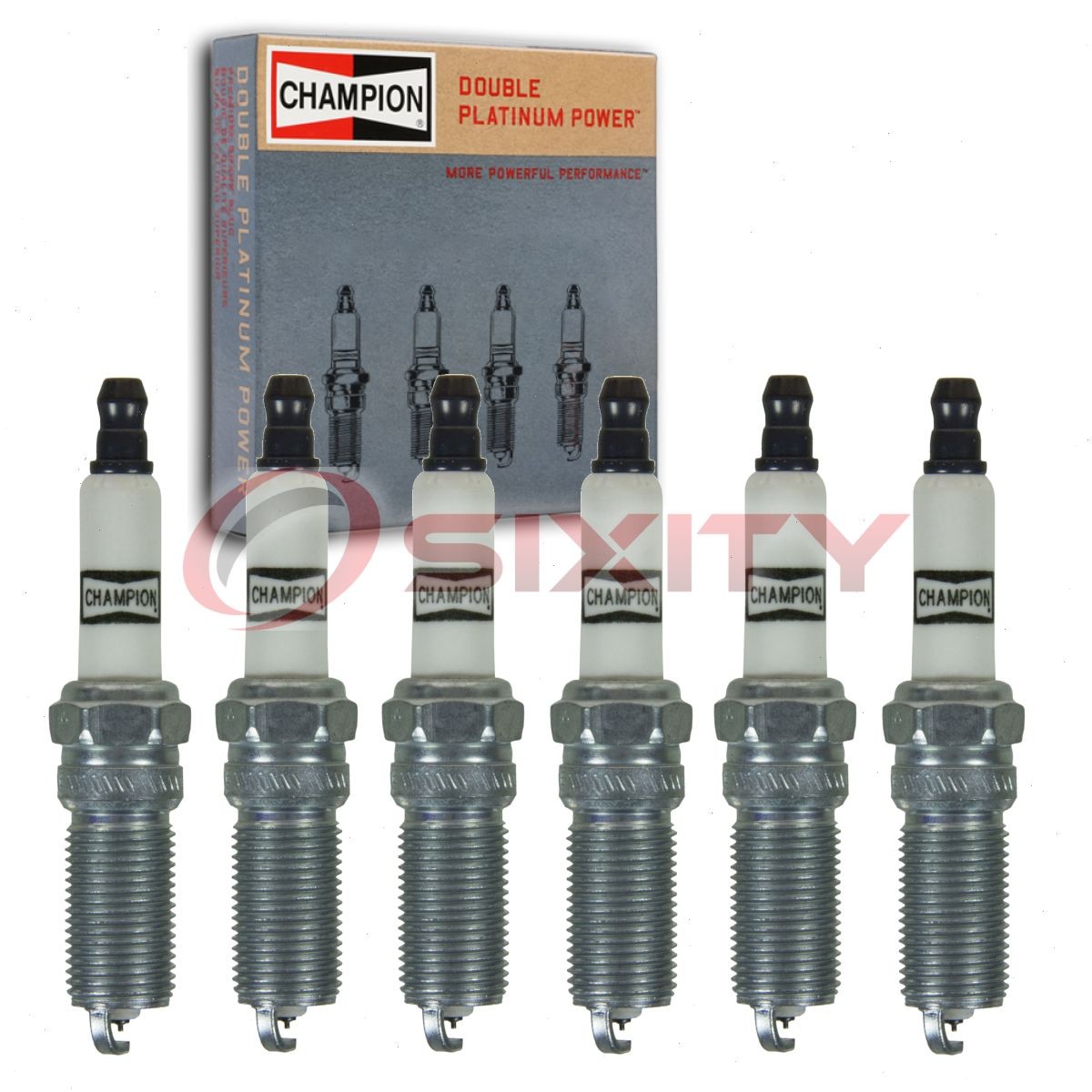 6 pc Champion Double Platinum Spark Plugs for 2010-2016 Lincoln MKS 3.5L V6 nm