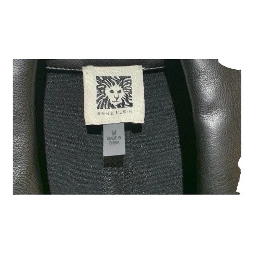 Blazer para mujer Anne Klein con detalles de cuero talla mediana Foto 3 de 3