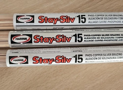 #ad #ad Harris Stay Silv 15% Flat Brazing Rods 28 Sticks per Tube .050” X 1 8” X 20” $240.00