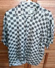 Natural Issue Mens Large Shirt Short Sleeve Button Down Brown Squares