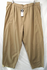 -NWT Eileen Fisher Biscuit Ankle PLTD Lantern Pant Washed Organic Cotton Size 1X