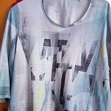 Damen Shirt Gr. 46 3/4 Arm Normalgröße Rund...