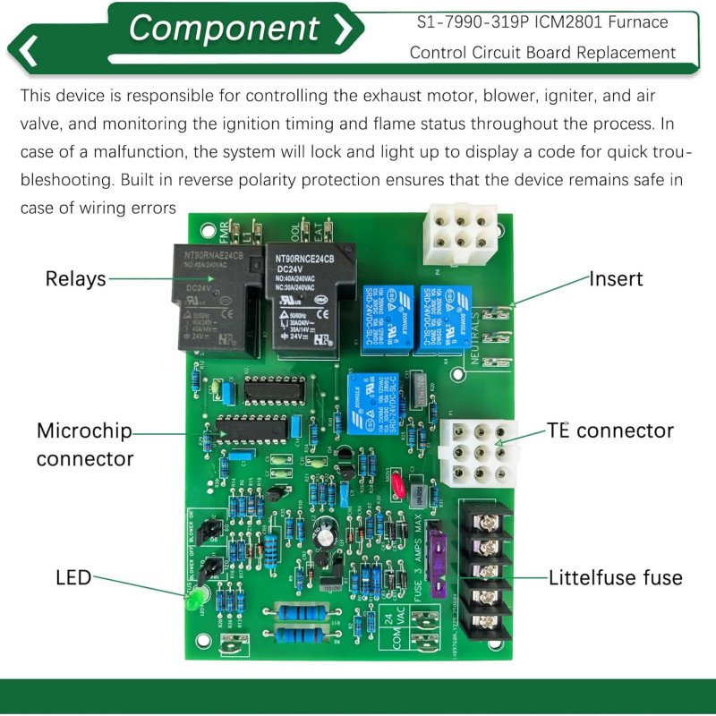 S1-7990-319P Furnace Control Circuit Board replacement for 7990-319P