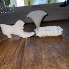 Vintage Lot of 3 Fenton Hobnail Milk Glass Pieces.  Ashtray,Boot, Fan Vase.